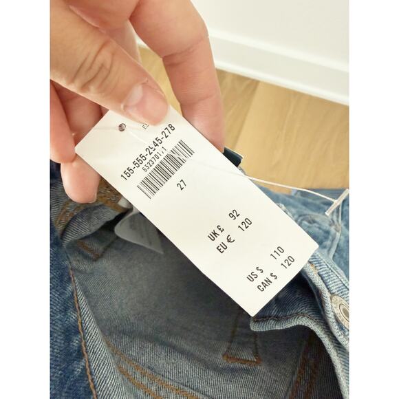 NWT Abercrombie & Fitch The Dad High Rise Jean Carpenter Button Fly US 27 4R - Picture 5 of 8